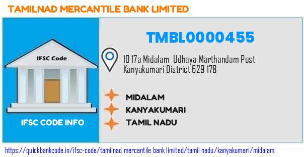 Tamilnad Mercantile Bank Midalam TMBL0000455 IFSC Code