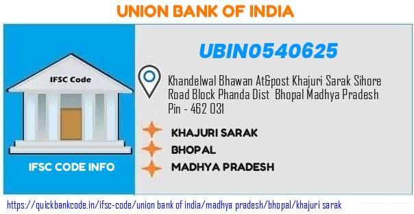 Union Bank of India Khajuri Sarak UBIN0540625 IFSC Code