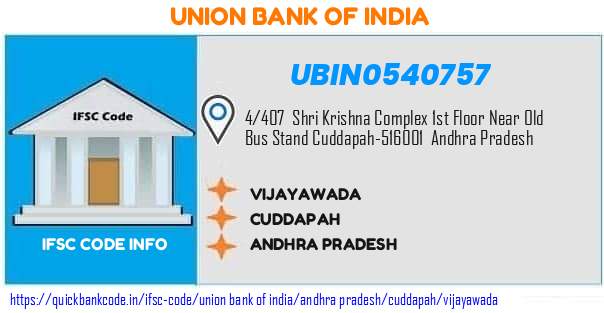 Union Bank of India Vijayawada UBIN0540757 IFSC Code