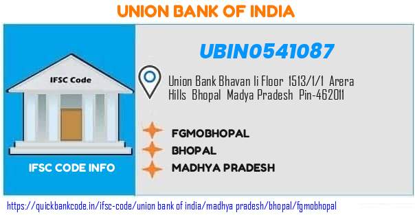 Union Bank of India Fgmobhopal UBIN0541087 IFSC Code