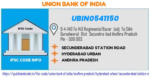 Union Bank of India Secunderabad Station Road UBIN0541150 IFSC Code