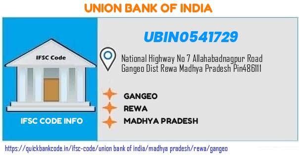 Union Bank of India Gangeo UBIN0541729 IFSC Code