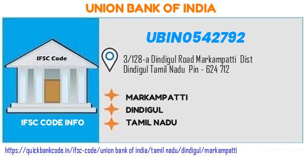 Union Bank of India Markampatti UBIN0542792 IFSC Code