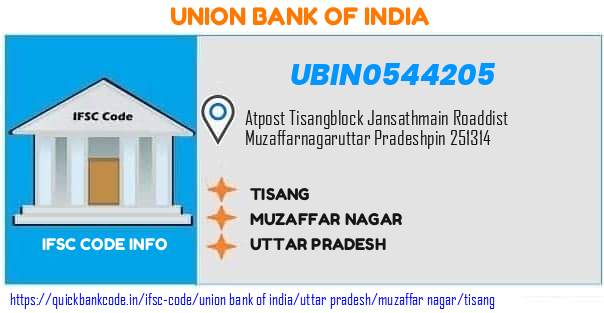Union Bank of India Tisang UBIN0544205 IFSC Code