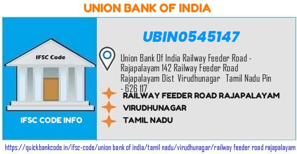 Union Bank of India Railway Feeder Road Rajapalayam UBIN0545147 IFSC Code
