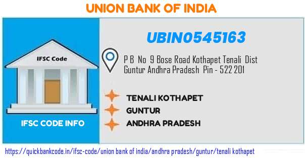 Union Bank of India Tenali Kothapet UBIN0545163 IFSC Code