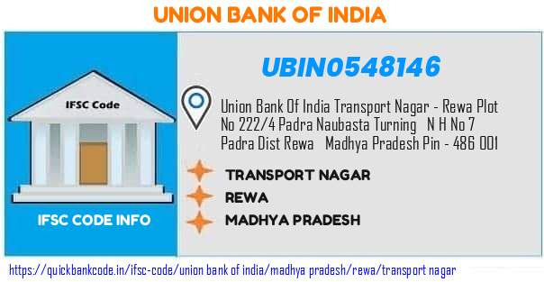 Union Bank of India Transport Nagar UBIN0548146 IFSC Code
