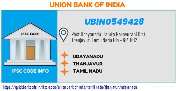 UBIN0549428 Union Bank of India. UDAYANADU