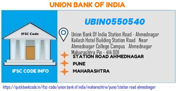 Union Bank of India Station Road Ahmednagar UBIN0550540 IFSC Code