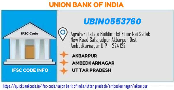 Union Bank of India Akbarpur UBIN0553760 IFSC Code