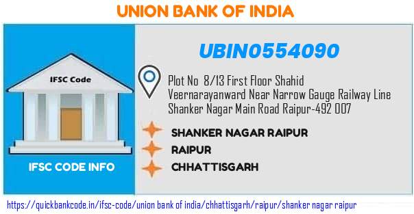 Union Bank of India Shanker Nagar Raipur UBIN0554090 IFSC Code