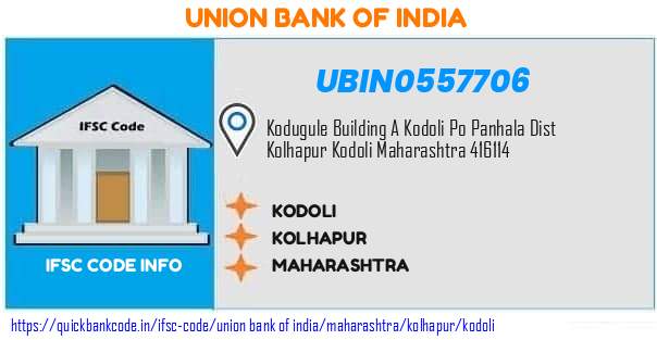 Union Bank of India Kodoli UBIN0557706 IFSC Code