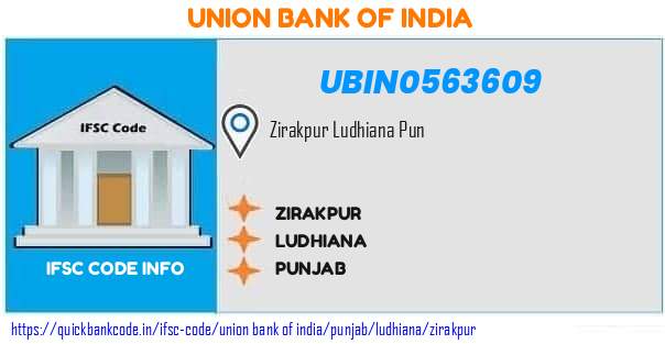 Union Bank of India Zirakpur UBIN0563609 IFSC Code