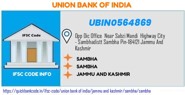 Union Bank of India Sambha UBIN0564869 IFSC Code