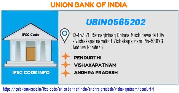 Union Bank of India Pendurthi UBIN0565202 IFSC Code