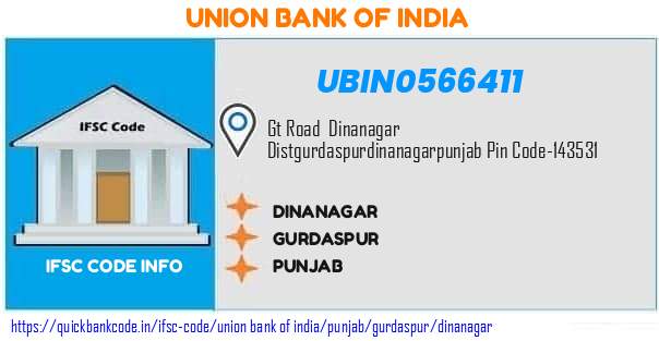 Union Bank of India Dinanagar UBIN0566411 IFSC Code