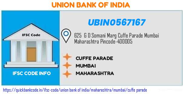 Union Bank of India Cuffe Parade UBIN0567167 IFSC Code