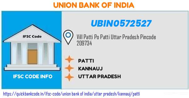 Union Bank of India Patti UBIN0572527 IFSC Code