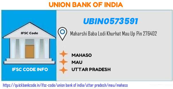 UBIN0573591 Union Bank of India. MAHASO
