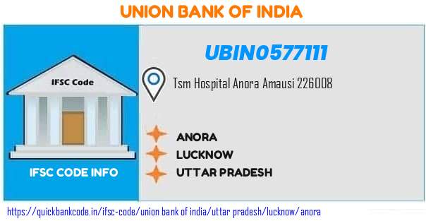 Union Bank of India Anora UBIN0577111 IFSC Code
