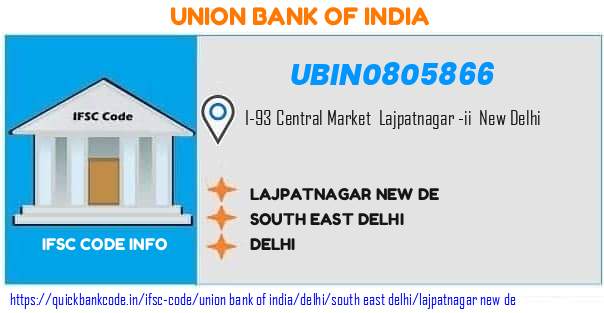 Union Bank of India Lajpatnagar New De UBIN0805866 IFSC Code