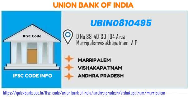 Union Bank of India Marripalem UBIN0810495 IFSC Code