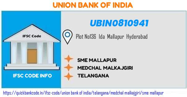 Union Bank of India Sme Mallapur UBIN0810941 IFSC Code