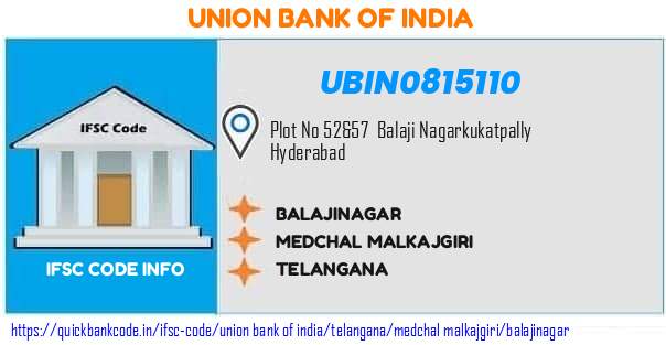 Union Bank of India Balajinagar UBIN0815110 IFSC Code