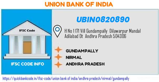 Union Bank of India Gundampally UBIN0820890 IFSC Code