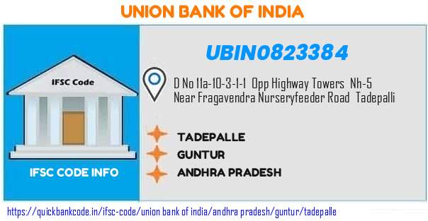 Union Bank of India Tadepalle UBIN0823384 IFSC Code