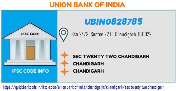 Union Bank of India Sec Twenty Two Chandigarh UBIN0828785 IFSC Code