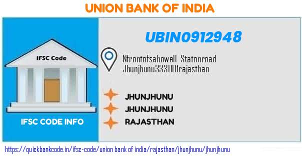 Union Bank of India Jhunjhunu UBIN0912948 IFSC Code