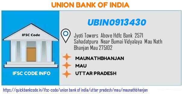 Union Bank of India Maunathbhanjan UBIN0913430 IFSC Code
