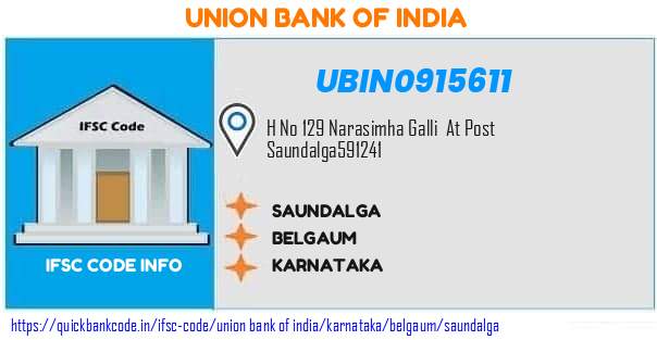 Union Bank of India Saundalga UBIN0915611 IFSC Code