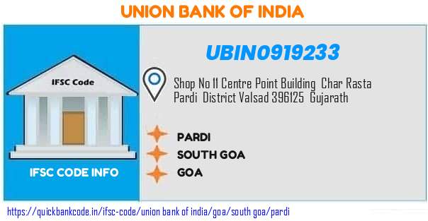 Union Bank of India Pardi UBIN0919233 IFSC Code