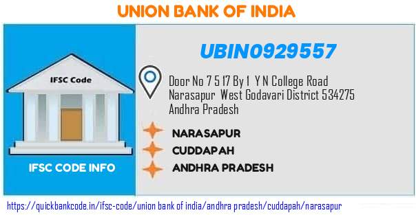 Union Bank of India Narasapur UBIN0929557 IFSC Code