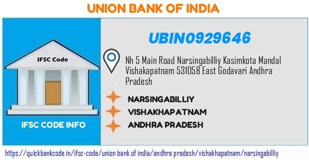 Union Bank of India Narsingabilliy UBIN0929646 IFSC Code