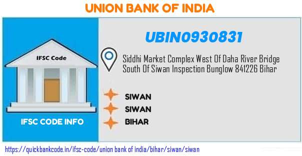 Union Bank of India Siwan UBIN0930831 IFSC Code