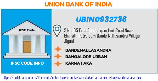 UBIN0932736 Union Bank of India. BANDENALLASANDRA