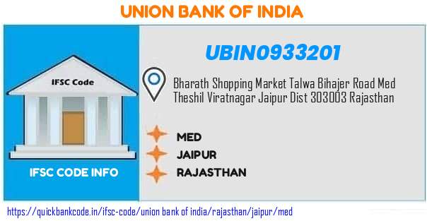 Union Bank of India Med UBIN0933201 IFSC Code