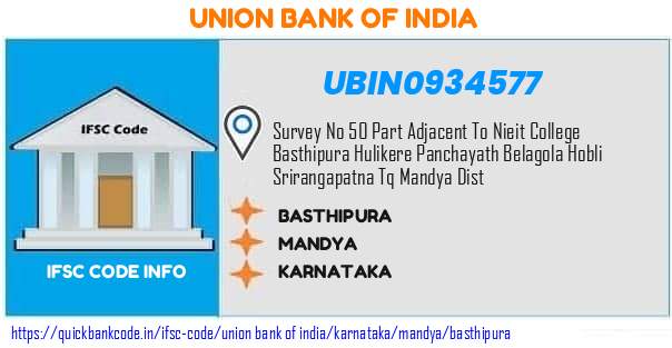 Union Bank of India Basthipura UBIN0934577 IFSC Code