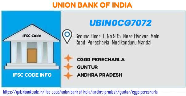 Union Bank of India Cggb Perecharla UBIN0CG7072 IFSC Code