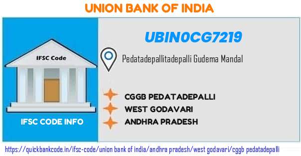 Union Bank of India Cggb Pedatadepalli UBIN0CG7219 IFSC Code