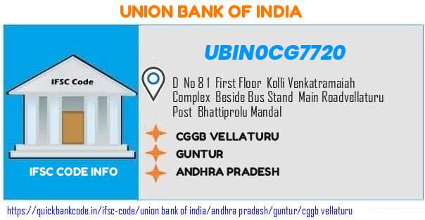 Union Bank of India Cggb Vellaturu UBIN0CG7720 IFSC Code