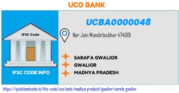 Uco Bank Sarafa Gwalior UCBA0000048 IFSC Code