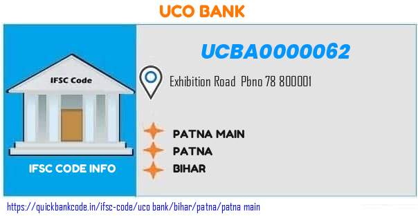 Uco Bank Patna Main UCBA0000062 IFSC Code