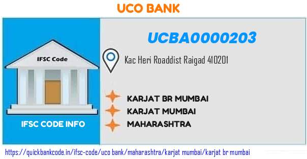Uco Bank Karjat Br Mumbai UCBA0000203 IFSC Code