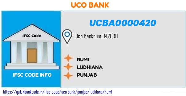 Uco Bank Rumi UCBA0000420 IFSC Code