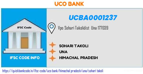 Uco Bank Sohari Takoli UCBA0001237 IFSC Code