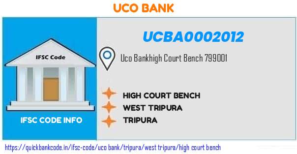 Uco Bank High Court Bench UCBA0002012 IFSC Code